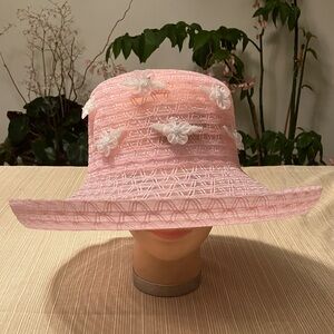 Elegant Pink Hat with Floral Details
